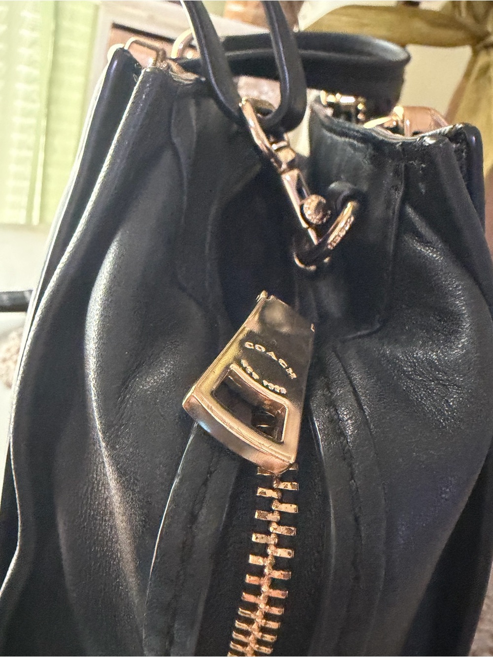 Coach Quilted Black Dreamer w/ Gold Hardware and Stud Detailing - Picture 4 of 11